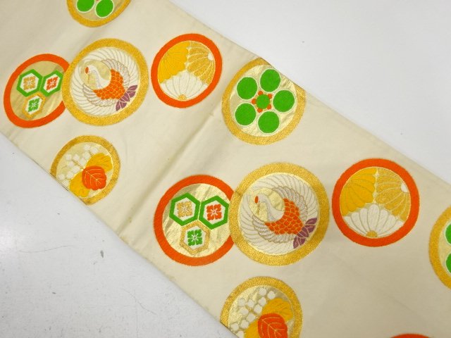 アンティーク　家紋模様織り出し子供帯（材料）